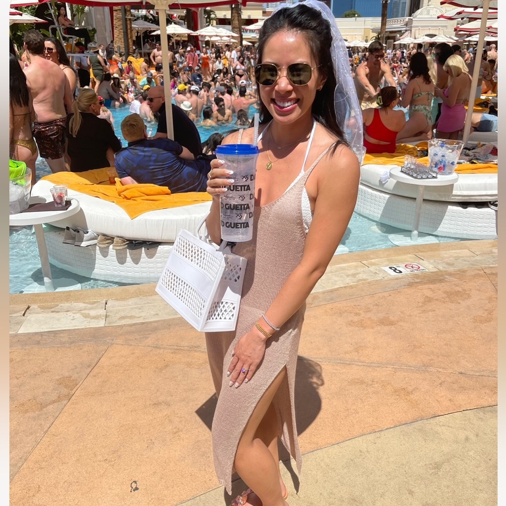 Shein tan/gold cover up